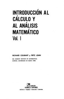 Introduccion Al Calculo Y Al Analisis Matematico I (Spanish Edition)