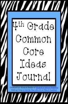 4th Grade Common Core Standards Journal for Teachers--Blue Zebra