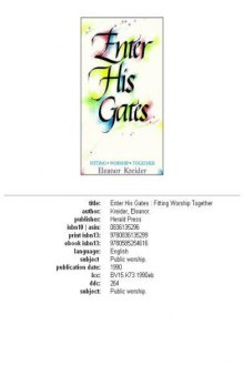 Enter His Gates: Fitting Worship Together