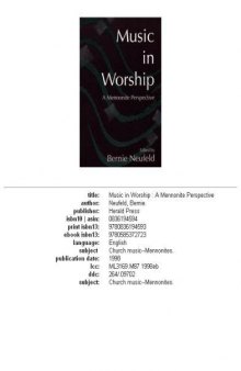 Music in Worship: A Mennonite Perspective