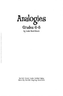 Analogies  Grades 6-8 (Ready-To-Go Reproducibles)