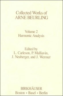 Collected works of Arne Beurling, vol.2: harmonic analysis
