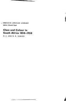 Class and Colour in South Africa, 1850-1950 (African)
