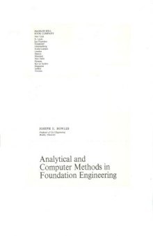 Analytical and Computer Methods in Foundation Engineering
