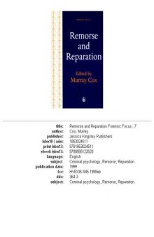 Remorse and reparation
