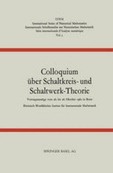 Colloquium über Schaltkreis- und Schaltwerk-Theorie