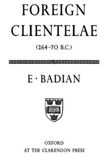 Foreign Clientelae, 264-70 B.C.    