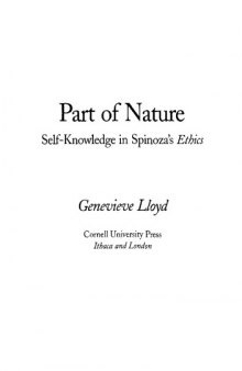 Part of Nature: Self-Knowledge in Spinoza's Ethics