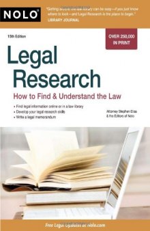Legal research: how to find & understand the law, 15th Edition  