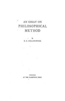 An essay on philosophical method 