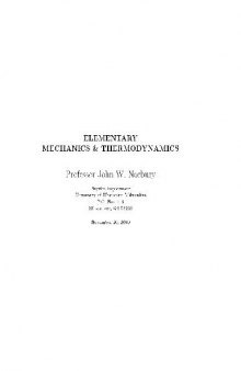 Elementary mechanics and thermodynamics