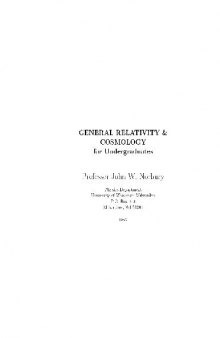 General relativity and cosmology for undergraduates