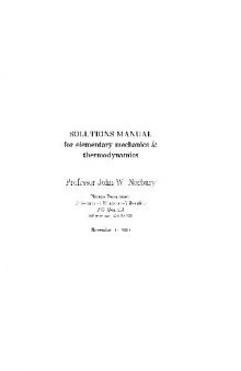 Solutions manual for elementary mechanics and thermodynamics