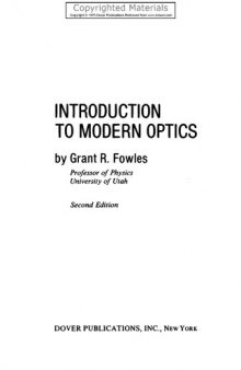 Introduction to Modern Optics