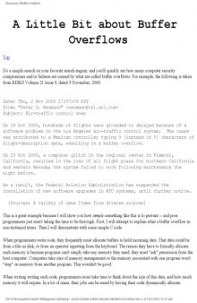 A Little Bit about Buffer Overflows