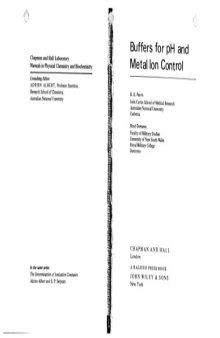 Buffers for pH and Metal Ion Control (Science Paperbacks)