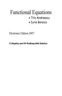 Functional Equations Electronic Edition 2007 