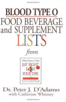 Blood Type O Food, Beverage and Supplemental Lists