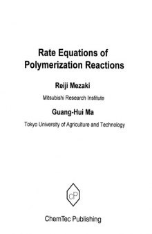 Rate Equations of Polymerization Reaction