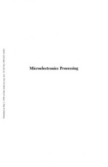Microelectronics Processing. Chemical Engineering Aspects