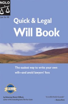 Quick & legal will book