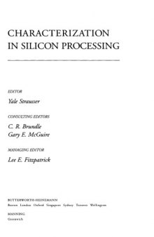 Characterization of Silicon Processing (Materials Characterization)