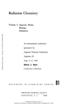 Radiation Chemistry Vol.I Aqueous Media, Biology, Dosimetry