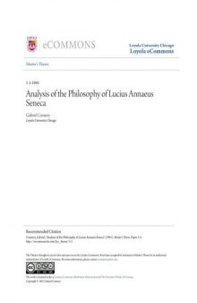Analysis of the Philosophy of Lucius Annaeus Seneca