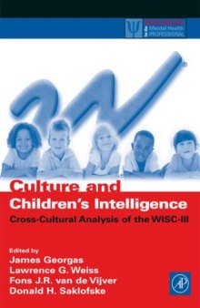 Culture and children's intelligence : cross-cultural analysis of the WISC-III