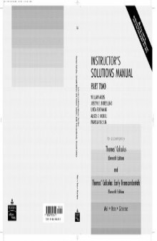 Instructor's solution manual to Thomas' Calculus, parts 1 and 2