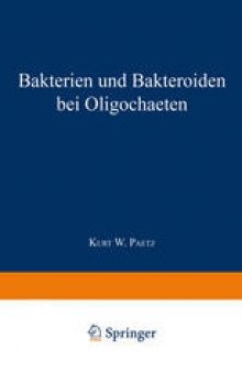 Bakterien und Bakteroiden bei Oligochaeten: Inaugural-Dissertation zur Erlangung der Doktorwürde der Hohen Philosophischen Fakultät der Universität zu Greifswald