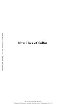 New Uses of Sulfur
