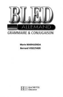 Bled allemand: grammaire et conjugaison  