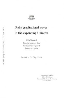 Relic gravitational waves in the expanding Universe