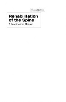 Rehabilitation of the Spine : a Practitioner's Manual