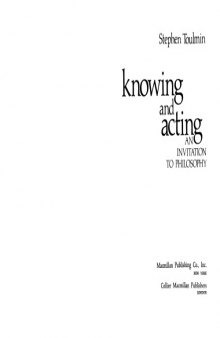 Knowing & Acting: An Invitation to Philosophy