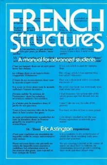 French Structures: A Manual for Advanced Students