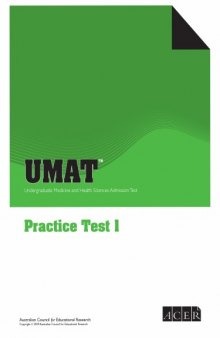 UMAT: Practice Test 1 (Undergraduate Medicine and Health Sciences Admission Test) 