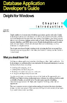 Delphi Database Application Developer's Guide