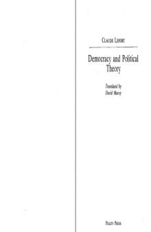 Democracy and Political Theory