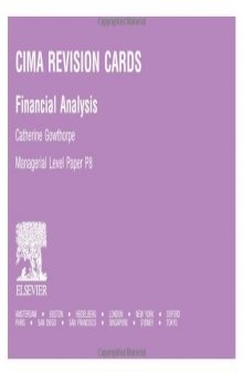 CIMA Revision Cards: Financial Analysis