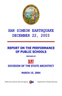 San Simeon Earthquake: Performance Of Public School Buildings