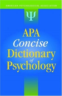 Apa Concise Dictionary of Psychology