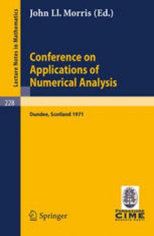 Conference on Applications of Numerical Analysis: Held in Dundee/Scotland, March 23–26, 1971