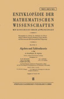 Algebra und Zahlentheorie: A. Grundlage, B. Algebra