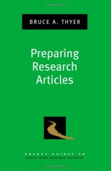 Preparing Research Articles (Pocket Guides to Social Work Research Methods)