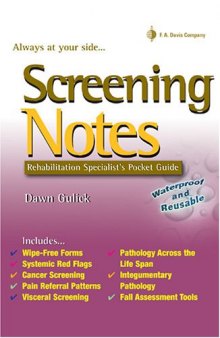 Screening Notes: Rehabilitation Specialist's Pocket Guide (Davis Notes S.)