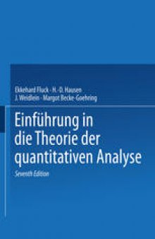 Einführung in die Theorie der quantitativen Analyse