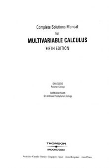 Complete Solutions Manual - Multivariable Calculus, 5th edition