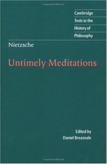 Untimely Meditations (Cambridge Texts in the History of Philosophy)